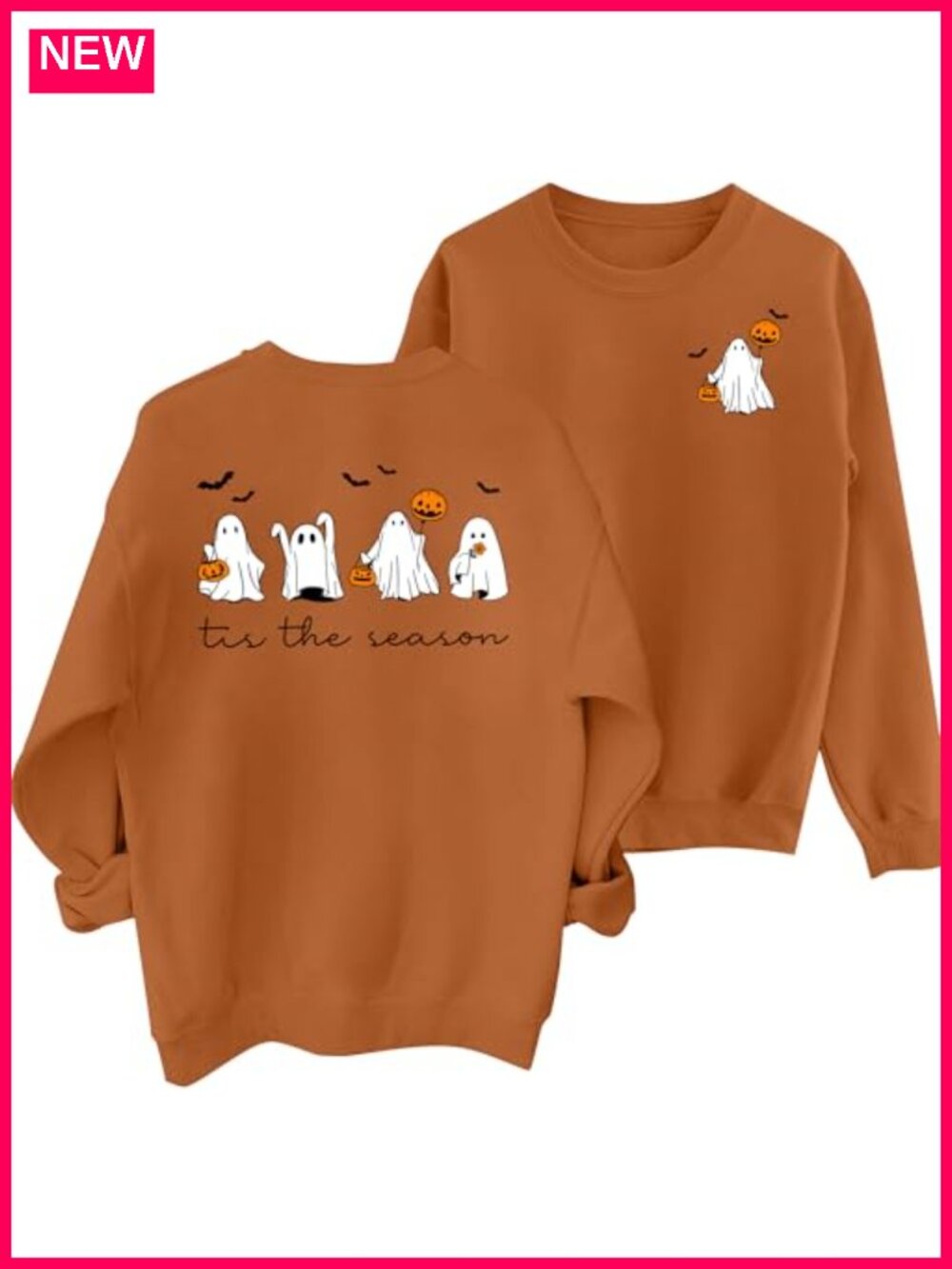 Spooky Season Sweatshirt Women Halloween Pumpkin Ghost Graphic Long Sleeve
